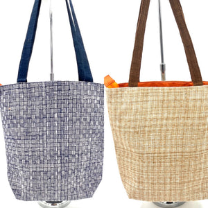 "Bamboo" Cotton Shoulder Tote