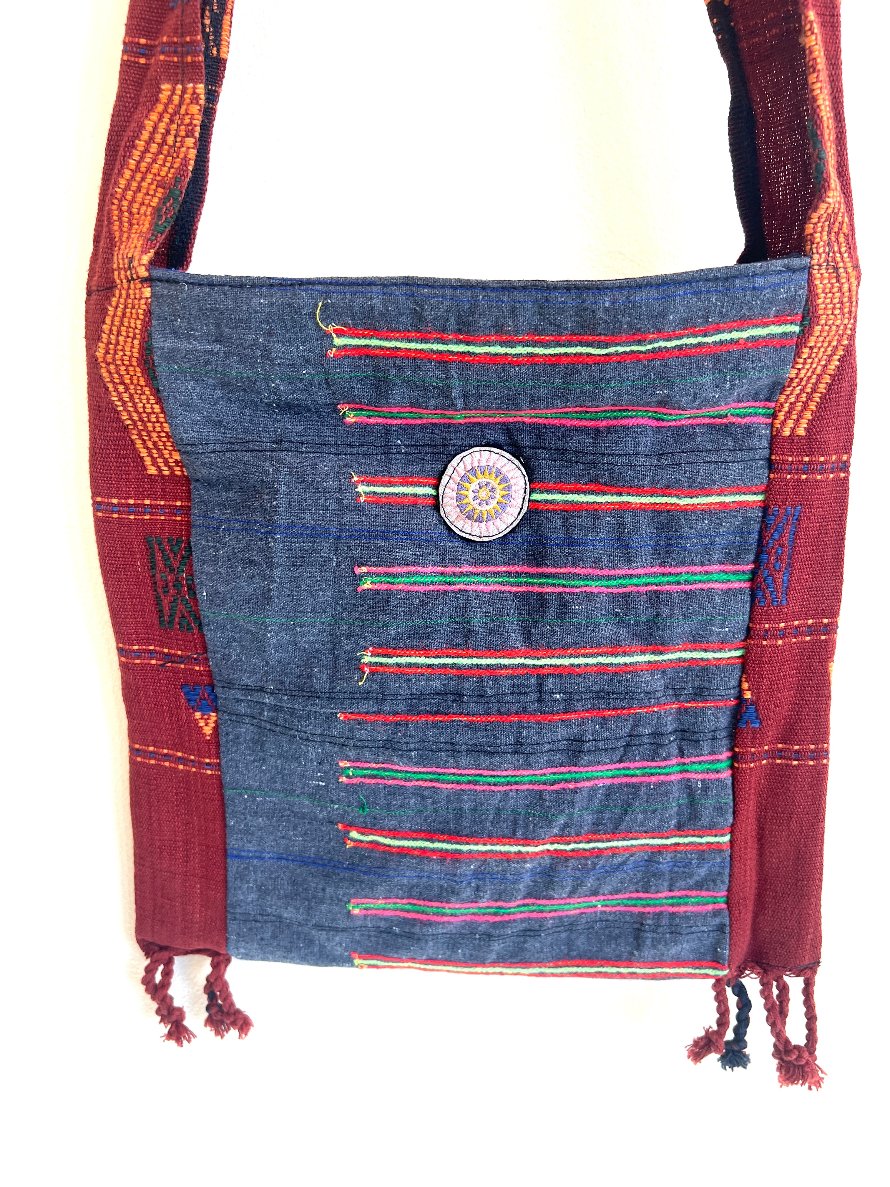 “Mekong” #12 Vintage Fabric Sm Cross Body Bag