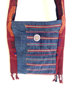 “Mekong” #12 Vintage Fabric Sm Cross Body Bag