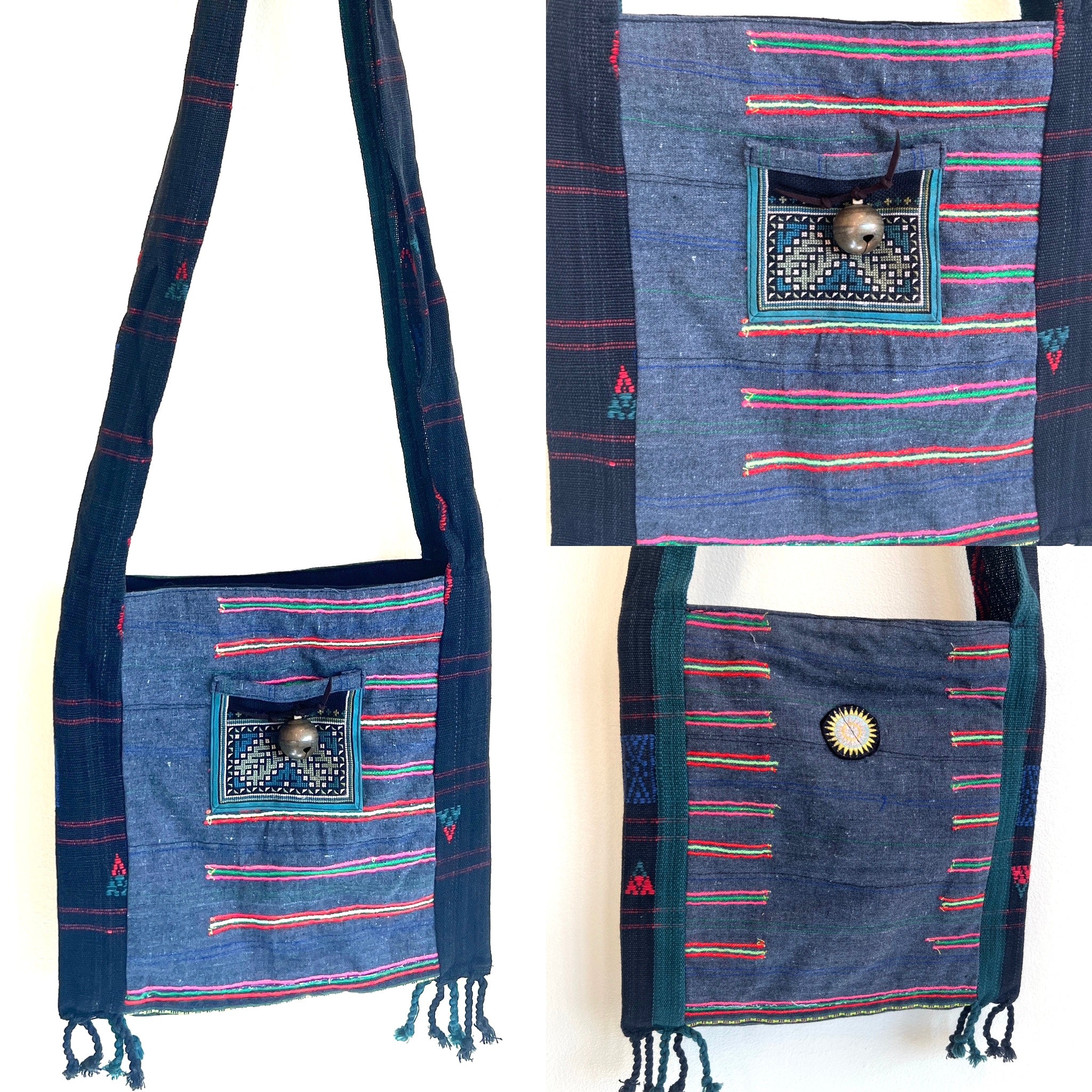“Mekong” #8 Vintage Fabric Sm Cross Body Bag