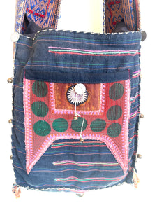 “Mekong” #6 Vintage Fabric Lg Cross Body Bag