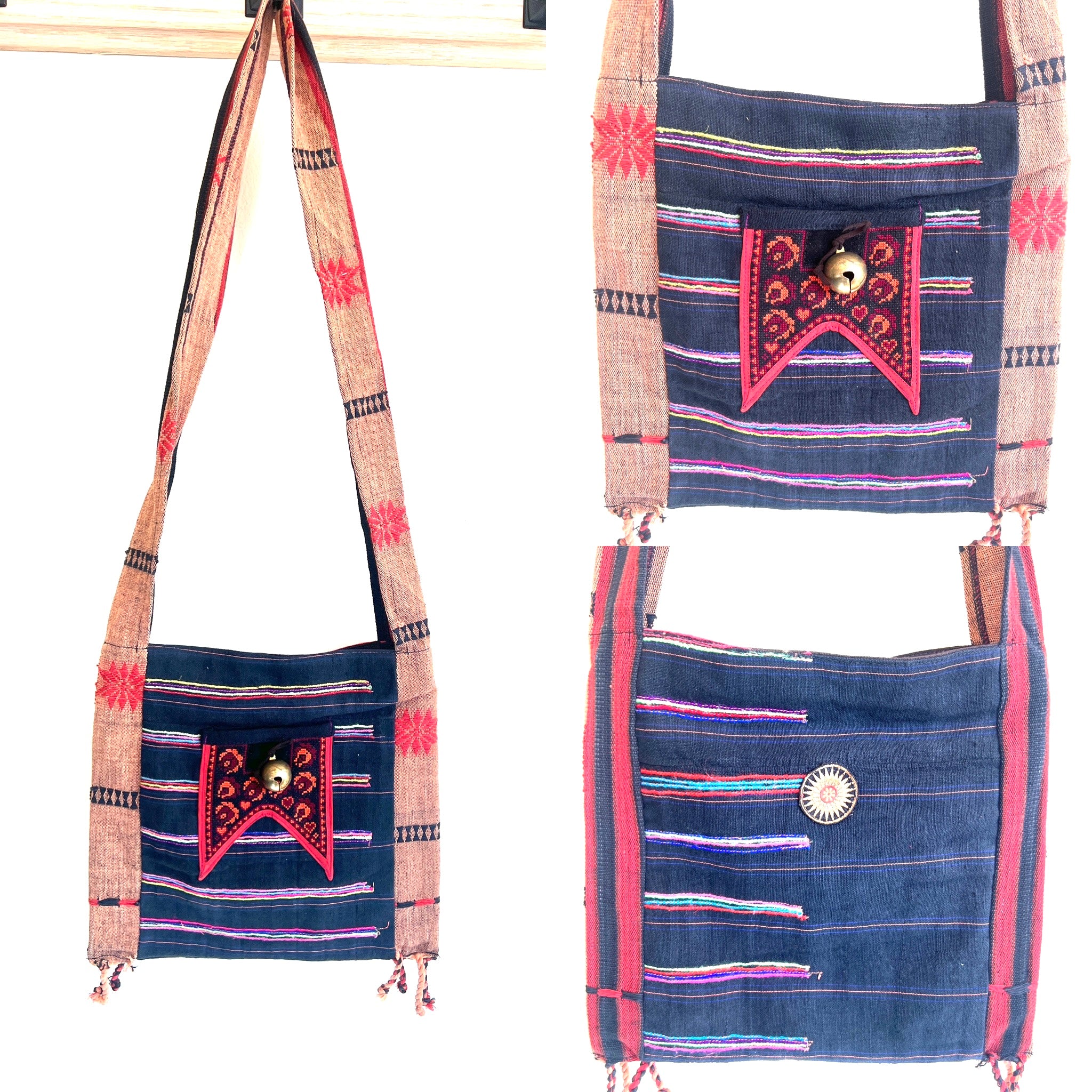 “Mekong” #13 Vintage Fabric Sm Cross Body Bag