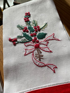 Christmas Pesh Terry Embroidered Tea Towel (4 Designs Available)