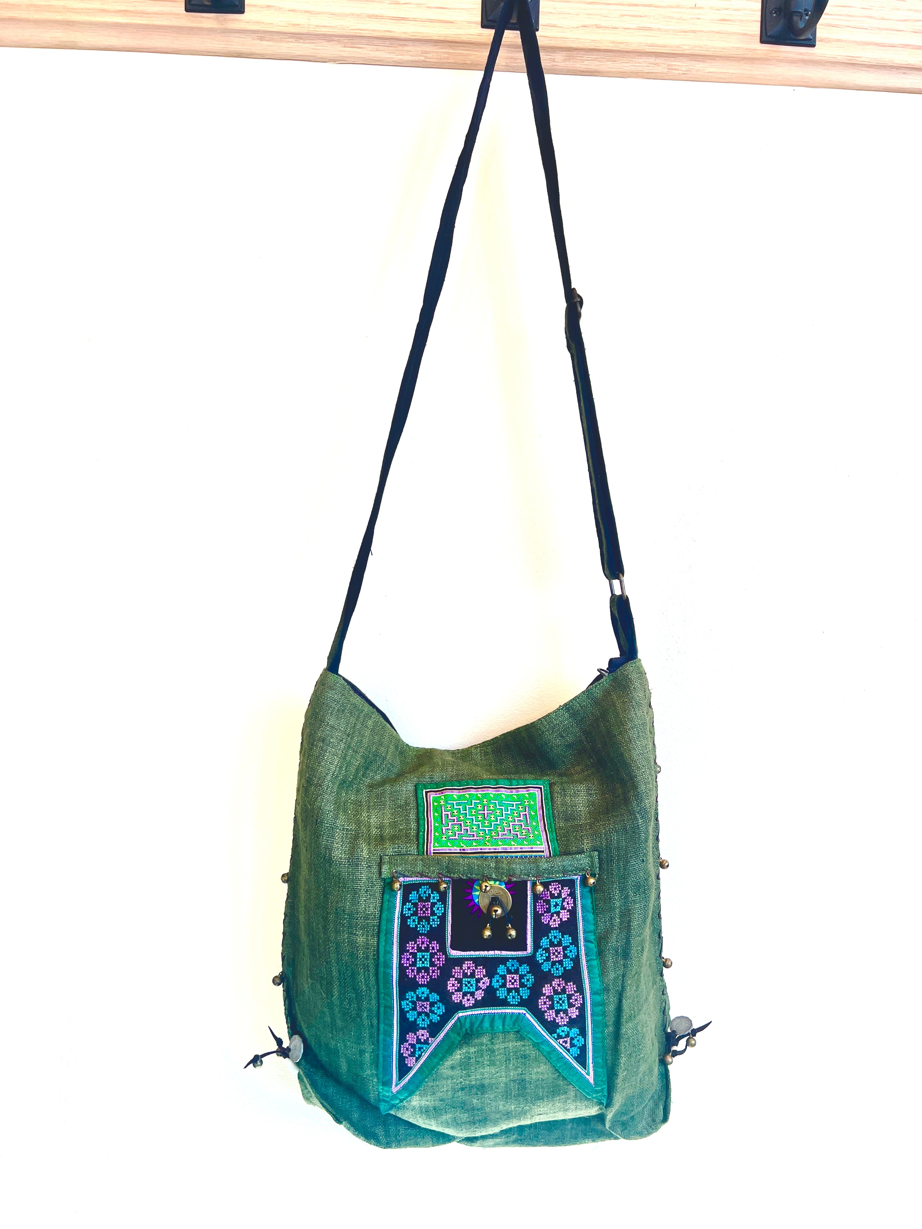 “Mekong” #5 Vintage Fabric Cross Body Bag