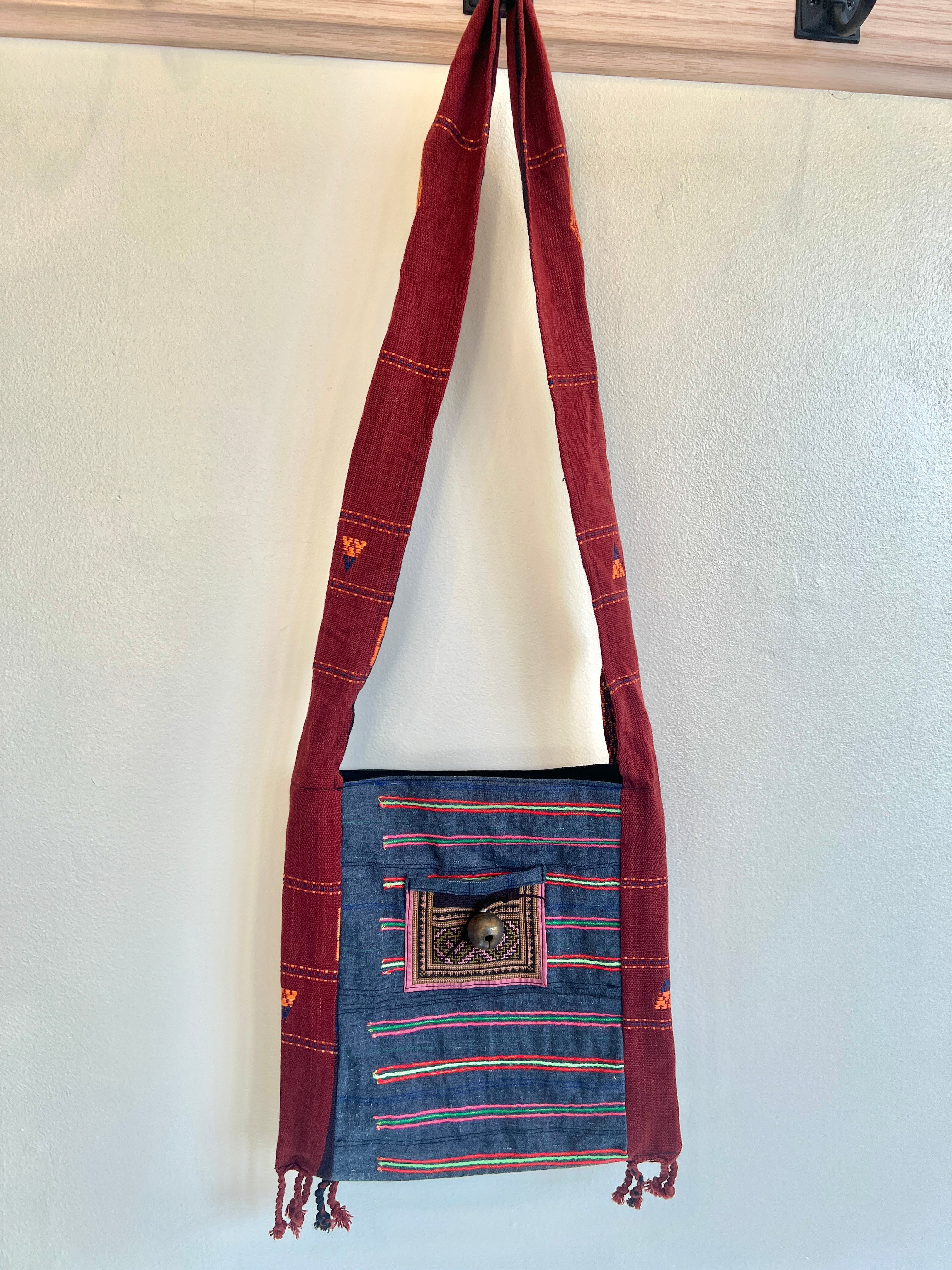 “Mekong” #12 Vintage Fabric Sm Cross Body Bag