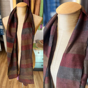 “Portlandia” Group Handwoven Silk Scarves (in deep, warm tones)